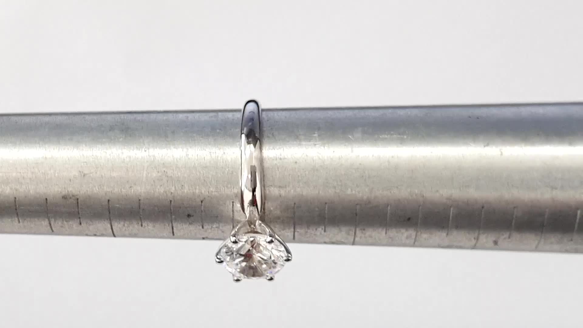 R64 Ring 14K White Gold Nat Enh Diamond F/SI1 Round 1.12 Engagement Rings