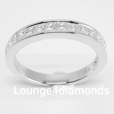 0.85 Carat 18K White Gold CHANNEL SET Diamond Band with 15 F / VS Diamonds