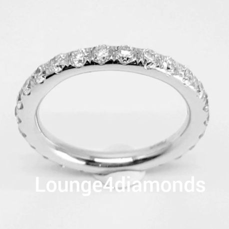 1.33 Carat 18K White Gold MICRO PAVE Eternity Band with 26 F / VS Diamonds