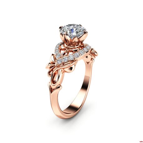 Unique Moissanite Engagement Ring