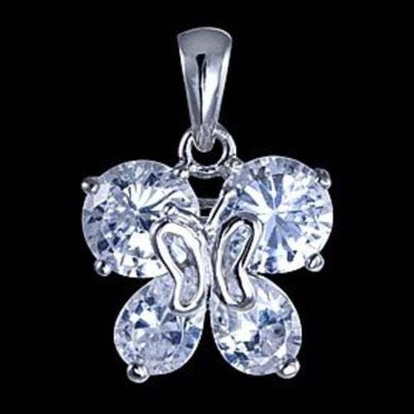 Test 925 Sterling Silver Pendant, Butterfly Pendant, White Zircon Pendant, Woman Present, Lady Gift