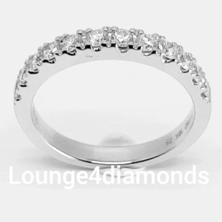 0.55 Carat 18K White Gold 4 PRONGE PER DIAMOND Diamond Band with 12 F / VS Diamonds