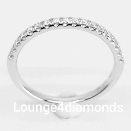 0.18 Carat 18K White Gold MICROPAVE Diamond Band with 18 G / VS Diamonds