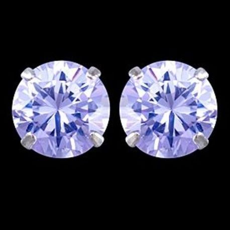 925 Sterling Silver Studs Earrings  PurpleCircle Zircon Every Day Jewelry Gift