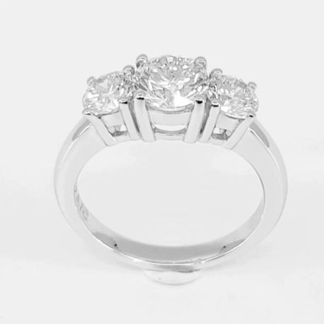 Carat 14K White Gold Three Stone with H / VS2 Diamonds