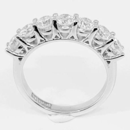 1.37 Carat 950 Platinum SHARED PRONGE Anniversary Band with 7 F / VS2 Diamonds