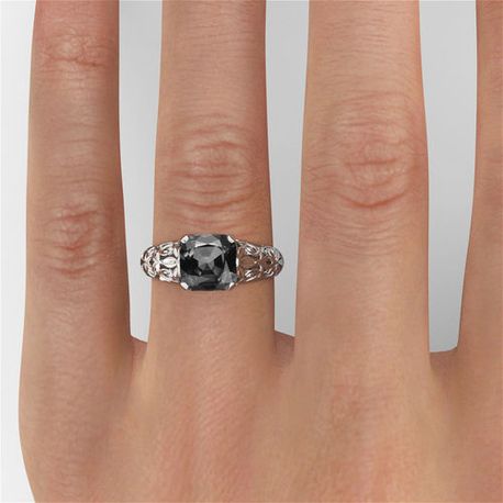 M200R: White Gold 14K 2.5CT Black Dimanod Round