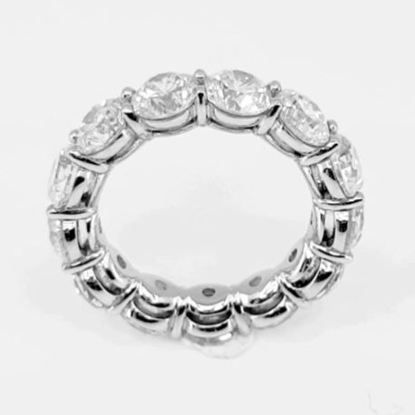 4.1 Carat 950 Platinum BASKET SHARED PRONGE Anniversary Band with 13 F / VS2 Diamonds