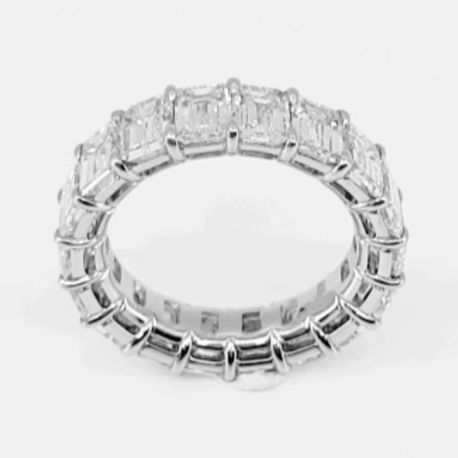 5.6 Carat 950 Platinum SHARED PRONGE Eternity Band with 18 F / VS1 Diamonds