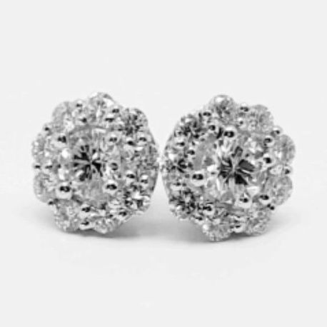 Carat 18K White Gold HALO Multiple Style with F / VS Diamonds