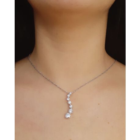 2.2 Carat 14K White Gold Necklaces with G / SI1 Diamonds