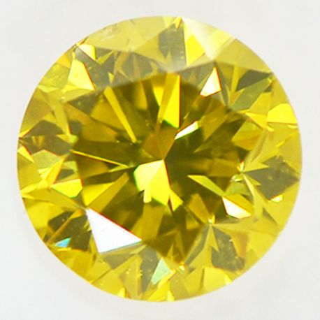 Round Cut Diamond Fancy Yellow Color 0.91 Carat SI1 IGI Certificate