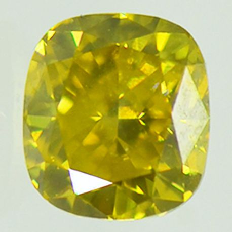 Cushion Shape Diamond Fancy Yellow Loose Enhanced 1.04 Carat SI2 IGI Certificate