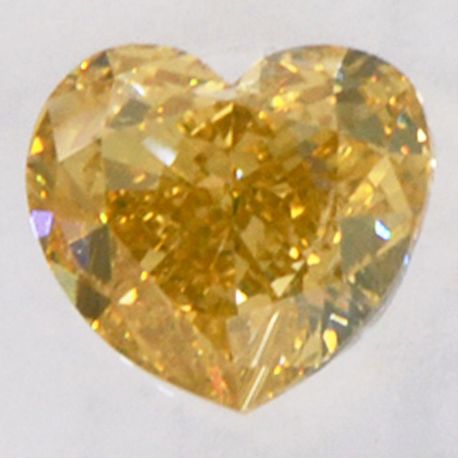 Heart Shape Diamond Fancy Orangy Brown 0.55 Carat SI1 IGI Certificate