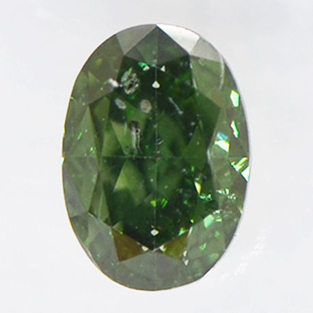 Oval Cut Diamond Fancy Green Color 0.55 Carat SI2 IGI Certificate