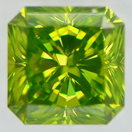 Radiant Diamond Fancy Green Color SI1 Enhanced Loose 1.03 Carat IGI Certified