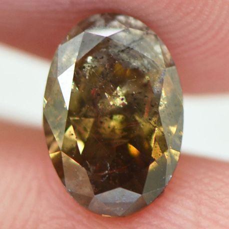 Loose Oval Diamond Natural Brown 1.35 I1 Certified 8.84X6.10 MM