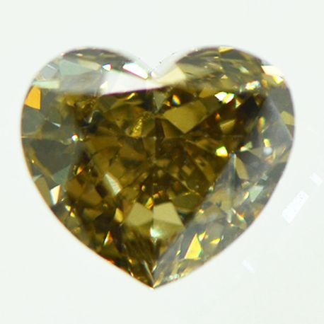Heart Shape Diamond Fancy Yellow Brown 1.02 Carat SI2 GIA Certificate