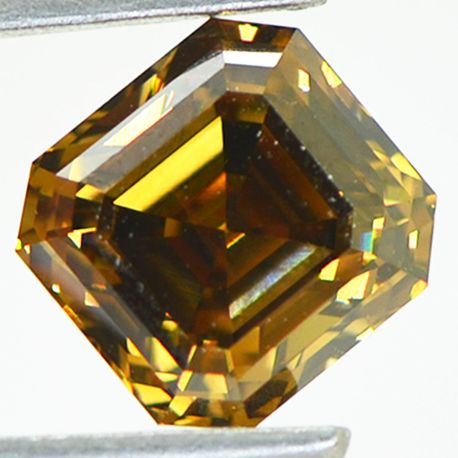 2 Carat  Asscher Diamond Fancy Brown Color VVS2