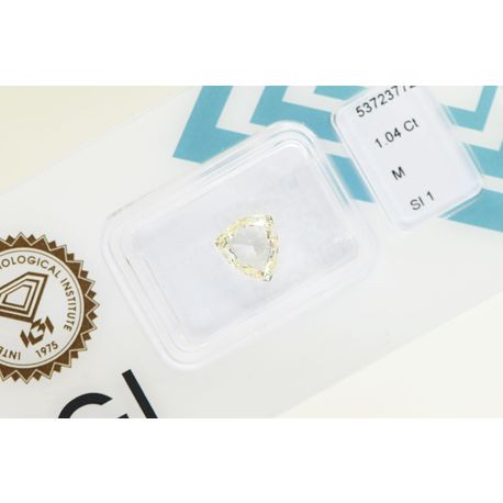 Trillion Cut Diamond M SI1 1.04 Carat IGI Certified