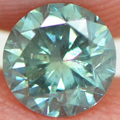 Loose Round Shaped Fancy Blue Diamond 0.51 Carat SI1 4.99X4.92 MM