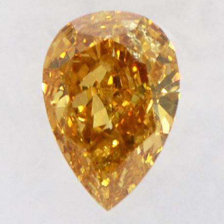 Pear Shape Diamond Fancy Orange Brown 0.33 Carat SI2 IGI Certificate