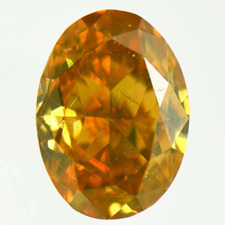 Oval Cut Diamond Fancy Orange Yellow 0.56 Carat VS2