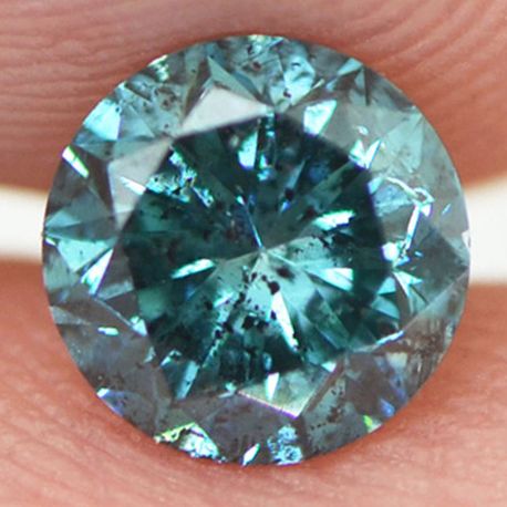 Loose Fancy Blue Color Round Cut Diamond 0.75 Carat SI3 Certified Enhanced 5.63X5.65MM