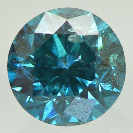 Round Cut Diamond Fancy Blue Color SI2 Enhanced Loose Polished 7.09mm 1.52 Carat