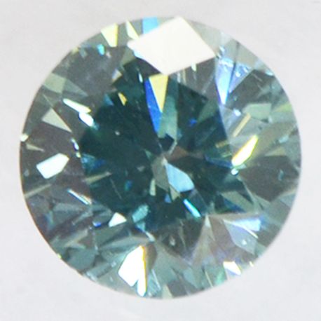 Round Cut Diamond Fancy Blue Color 0.38 Carat SI1 IGI Certificate