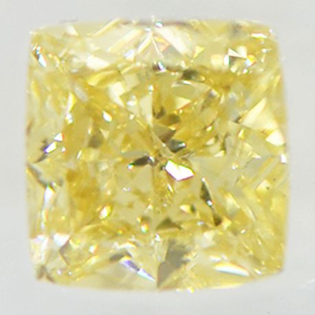 Cushion Cut Diamond Fancy Yellow Color 0.50 Carat VS2 IGI Certificate