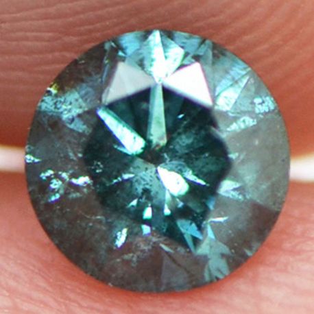 Loose Round Shape Diamond Fancy Blue Color Real 0.75 Carat SI3 Natural Enhanced