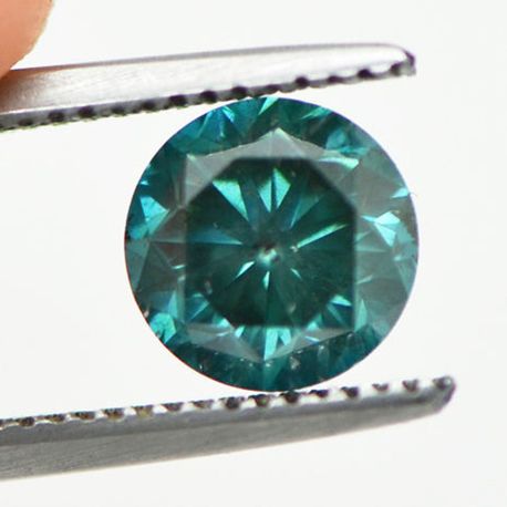 Loose Blue Diamond Round Cut Fancy Color SI1 Real Enhanced 1.51 Carat For Ring