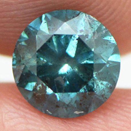 Loose Round Cut Diamond Real 1.50 Carat Fancy Blue Color Enhanced SI2 Certified