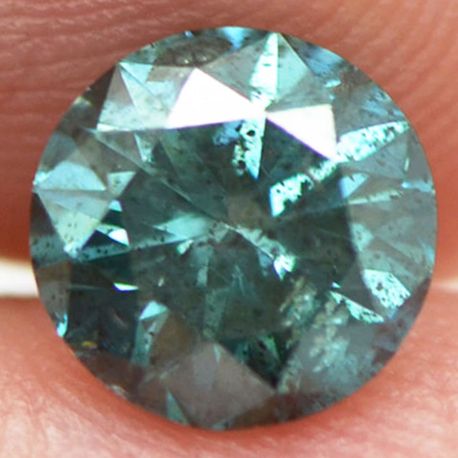 Loose Round Shape Diamond 1.34 Carat Fancy Blue SI2 Natural Enhanced For Ring