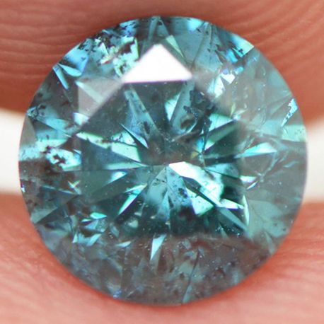 Loose Round Shape Diamond Real Fancy Blue Color 1.39 Carat SI2 Enhanced For Ring