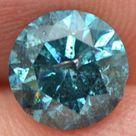 Loose Round Cut Diamond 1.42 Carat Fancy Blue Color Enhanced I1 For Engagement