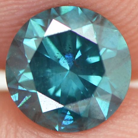Loose Blue Diamond Round Shaped Fancy Color SI1 Real Natural Enhanced 1.37 Carat