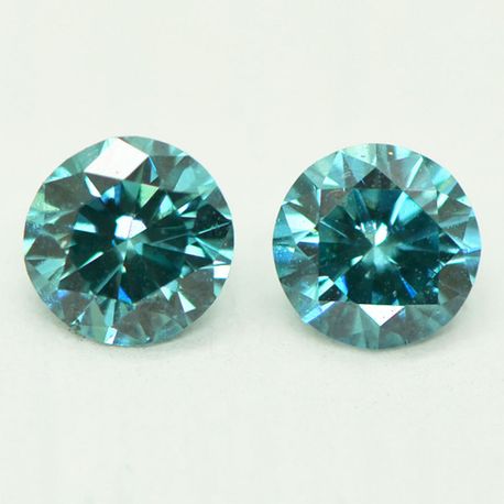 Loose Fancy Blue Round Diamonds Matching Pair 0.59 TCW VS2