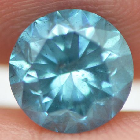 Blue Diamond Round Shaped Loose Fancy Color Real Natural Enhanced SI2 2.12 Cara