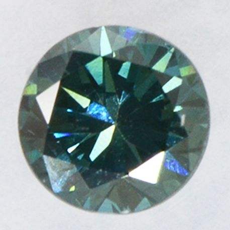 Round Cut Diamond Fancy Green Blue 0.44 Carat VS1 IGI Certificate
