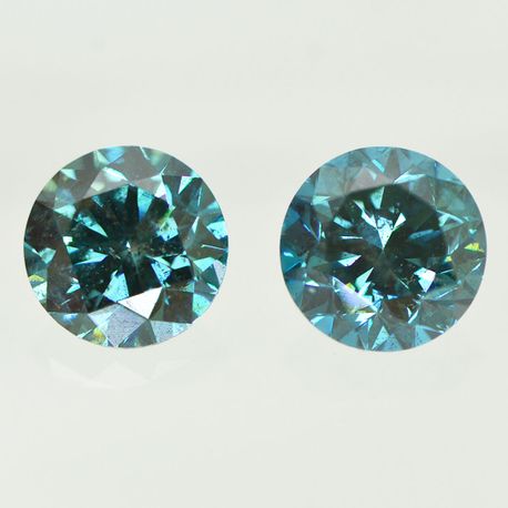Round Shape Diamond Matching Pair Fancy Blue Color Loose Enhanced SI1 4.42 TCW