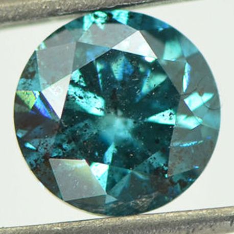 Blue Diamond Loose Real Round Shaped Fancy Color SI2 Natural Enhanced 1.34 Carat