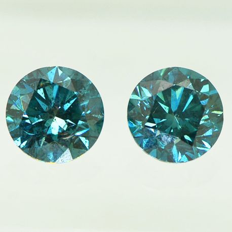 Round Diamond Pair Fancy Blue Color VS2/SI1 4.12 TCW