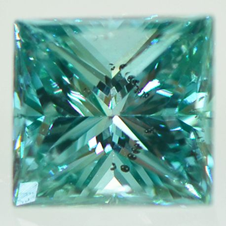 Princess Cut Diamond Fancy Greenish Blue VS2 Certified 0.61 Carat