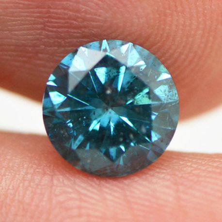 Loose Blue Diamond Fancy Color Round Shape Deal 1.58 Carat SI2 Natural Enhanced