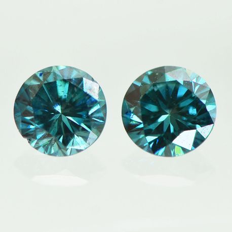 Round Cut Diamond Pair Fancy Blue Color VS2 0.55 TCW