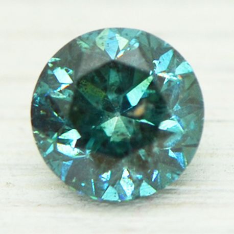 Loose Round Shape Diamond Fancy Blue 0.62 Carat SI1 Certified Enhanced