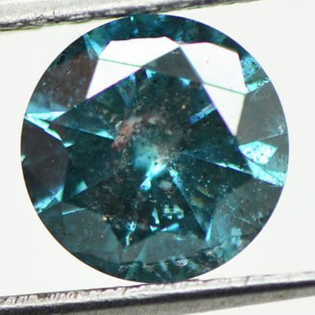 Loose Round Shaped Diamond Fancy Blue Enhanced I1 1.86 ct Certified For Wedding