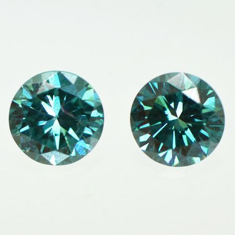 Round Shape Diamond Pair Fancy Blue Color 0.59 TCW VS1/2